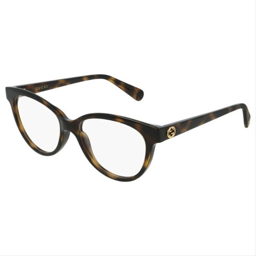 GUCCI Havana Oval Women's Eyeglasses GG0373O 002